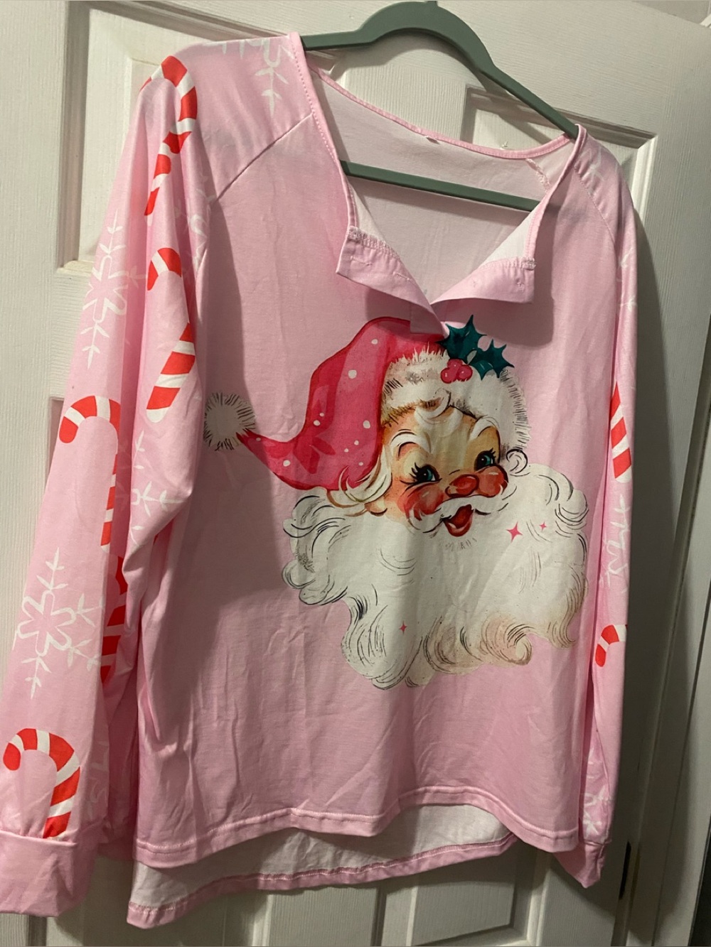 Vintage Santa Pink 2X Christmas Top Shirt